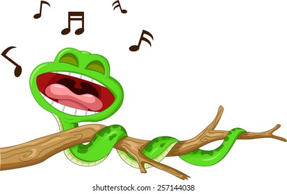 snake cartoon singing 
