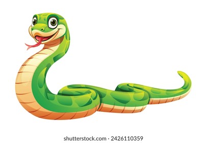 Snake cartoon vector illustration isolated on white background