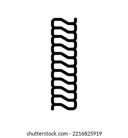 snake chain line icon vector. snake chain sign. isolated contour symbol black illustration
