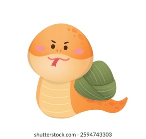 Snake character carrying a rice dumpling, Chinese traditional food, Dragon Boat Festival