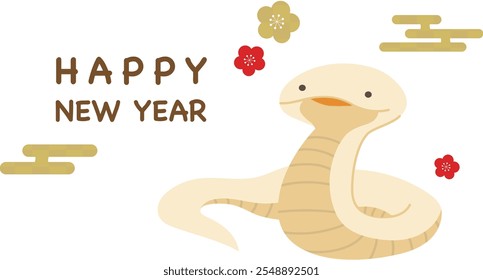 Snake character illustration material for new year's cards