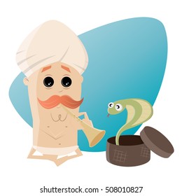 snake charmer cartoon clipart