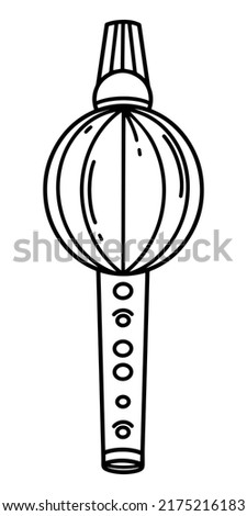 Snake charmer flute vector icon. Hand drawn wooden musical instrument. Indian fife isolated on white background. Traditional device for training snakes, folk and classical melodies 