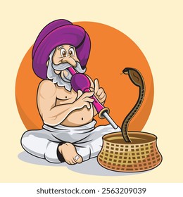 Snake charming is the practice of appearing to hypnotize a snake (often a cobra) by playing and waving around an instrument called a pungi.