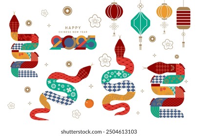 snake chinese element object for icon,sticker, decoration design