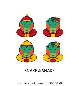 Snake Chinese Happy New Year Vector Illustration