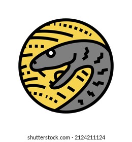 snake chinese horoscope animal color icon vector. snake chinese horoscope animal sign. isolated symbol illustration