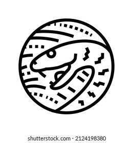 snake chinese horoscope animal line icon vector. snake chinese horoscope animal sign. isolated contour symbol black illustration