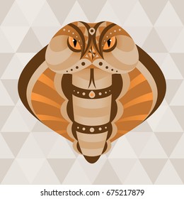 Snake. Chinese horoscope sign. Vector illustration in ethnic style.