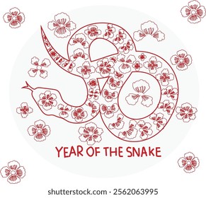 snake chinese new year vector illustration