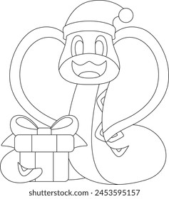 Paquete de Navidades de serpiente Vector animal Ilustración de arte gráfico