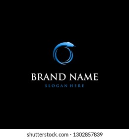Snake Circle Abstract Animal Reptile Illustration Vector Modern Logo