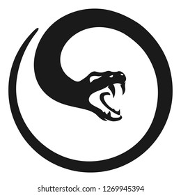 Snake circle icon black