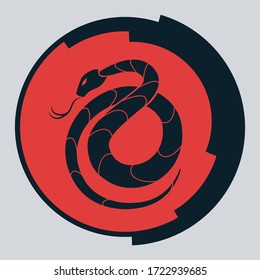 snake the circular shape of the logo vector illustration