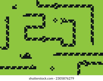 Snake classic mobile game pixel art.