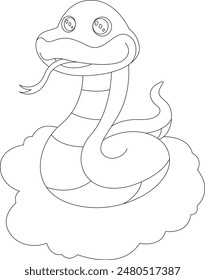 Snake Clouds Animal Vector Graphic Art Illustration