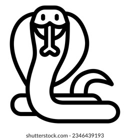 Snake Cobra line icon, worldwildlife concept, cobra vector sign on white background, snake cobra outline style mobile concept web design. Vector graphics.