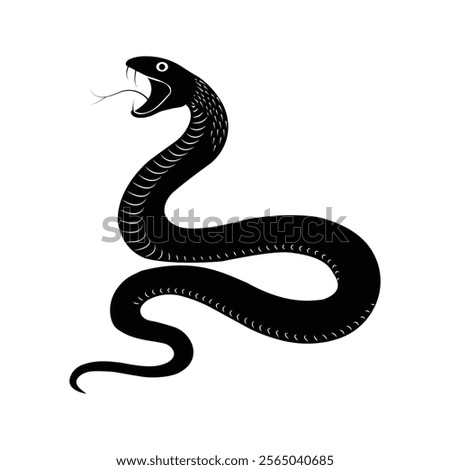 Snake cobra selotte vector design balck