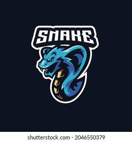 Snake Cobra Serpent Mascot Gaming Esport Logo Design