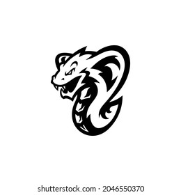 Snake Cobra Serpent Mascot illustration in Black Color