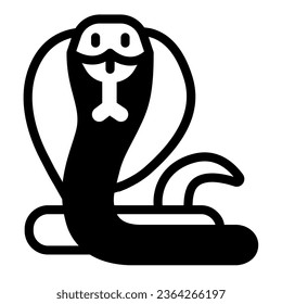 Snake Cobra solid icon, worldwildlife concept, cobra vector sign on white background, snake cobra glyph style for mobile concept and web design. Vector graphics