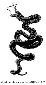 snake cobra tattoo stye.Cobra vector.A king Cobra snake with mouth open.Snake cobra illustration.