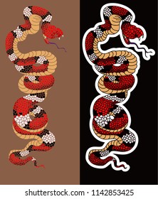 snake cobra tattoo style Cobra vector. king Cobra snake with mouth open.Snake cobra illustration.