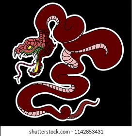 snake cobra tattoo style Cobra vector. king Cobra snake with mouth open.Snake cobra illustration.