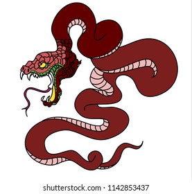 snake cobra tattoo style Cobra vector. king Cobra snake with mouth open.Snake cobra illustration.