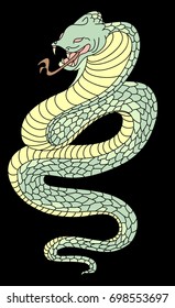 snake cobra tattoo style Cobra vector. king Cobra snake with mouth open.Snake cobra illustration.