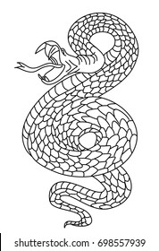 snake cobra tattoo style Cobra vector. king Cobra snake with mouth open.Snake cobra illustration.