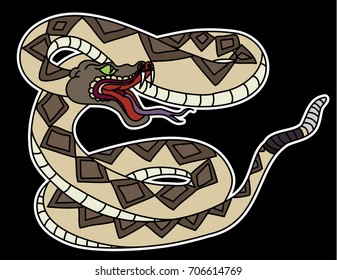 snake cobra tattoo style Cobra vector. king Cobra snake with mouth open.Snake cobra illustration.Rattlesnake vector on black background.