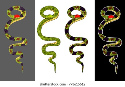 snake cobra tattoo style Cobra vector.Snake cobra illustration.Rattlesnake vector.