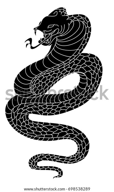 Snake Cobra Tattoo Stylecobra Vectora King Stock Vektor Royaltyfri