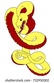 snake cobra vector for tattoo style.Traditional Japanese culture for printing and coloring book on background.