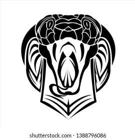 snake cobra vector of venomous reptile with deadly fang and serpent face