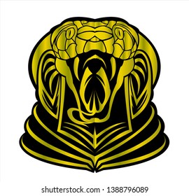 snake cobra vector of venomous reptile with deadly fang and serpent face