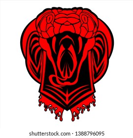 snake cobra vector of venomous reptile with deadly fang and serpent face