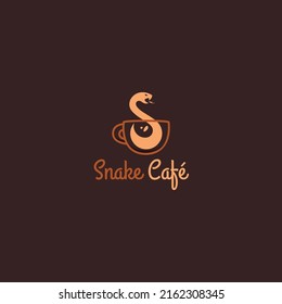 snake coffee logo design concept