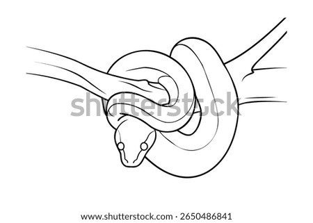 A snake coiled around a branch on a serpent reptile