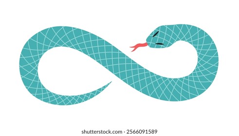 Snake coiled in the infinity sign. 2025 New Year symbol. Chinese lunar new year symbol. Vector illustration