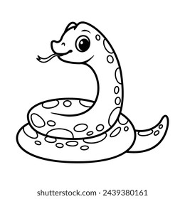 Serpiente para colorear ilustración vectorial de dibujos animados