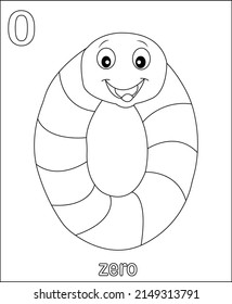 Snake coloring page like a number, Solid fill illustration in EPS 10 format.