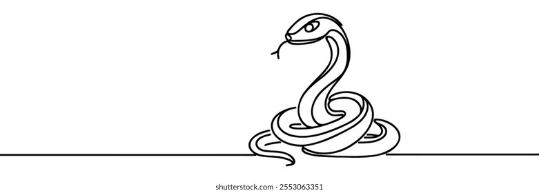 Snake Continuous one line drawing