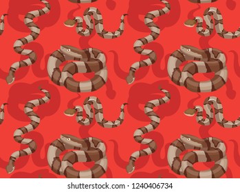 Snake Copperhead Cartoon Background Seamless Wallpaper