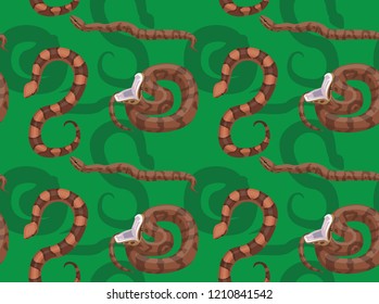 Snake Cottonmouth Cartoon Background Seamless Wallpaper