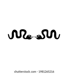 Snake Couple Illustration. Naive Style. Vector Illustration