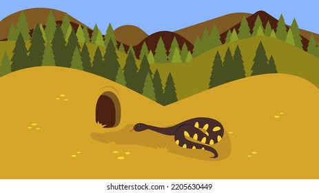 snake crawling in a hole