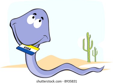  a snake with a credit card