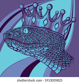 Diseño de fondo de la corona de serpiente Ilustración vectorial